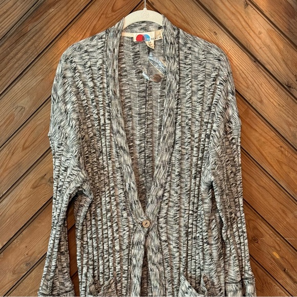 NWOT Free People Beach nights cardigan long summer S small white black knit maxi - Picture 3 of 8